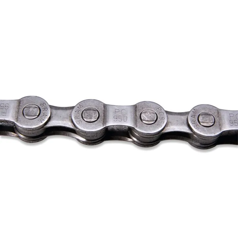 SRAM CHAÎNE PC951 114 MAILLONS POWERLINK 9V. GRISE/OR — vélo électrique