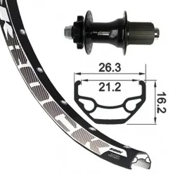 XLC roue ARR 27.5" XLC 6 tr.nr, axe 12 32t RodiBlack Rock DISK nr, rayons inox — vélo électrique
