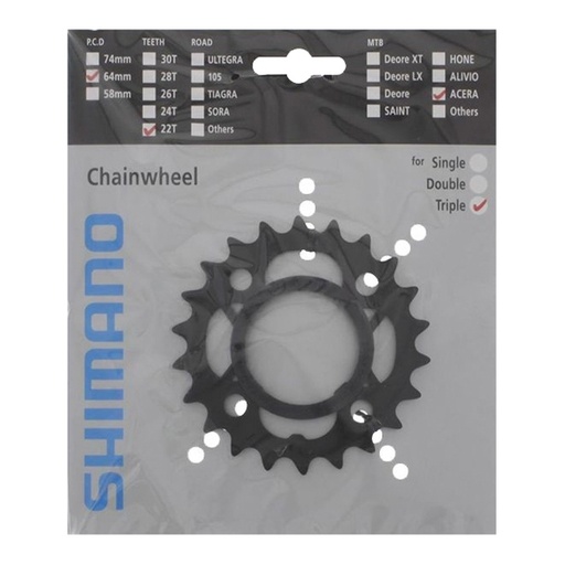 [Ecox158713] Shimano Plateau 22D Acera FC-M361 Noir CN-Flasque